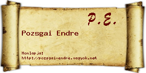 Pozsgai Endre névjegykártya