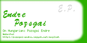 endre pozsgai business card